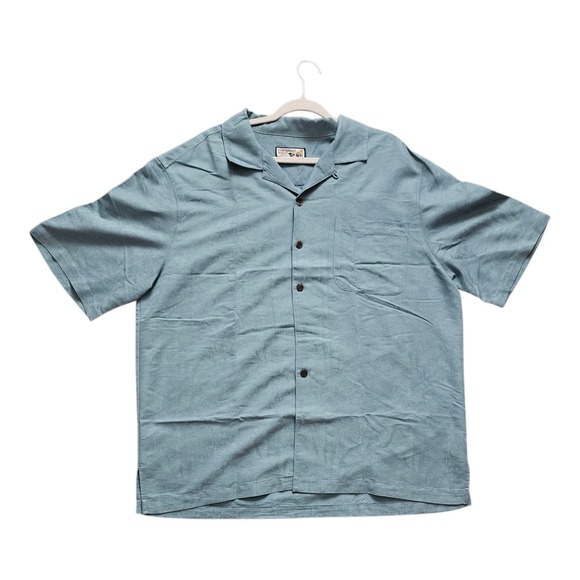 Caribbean Other - Caribbean Joe Shirt Mens Short Sleeve Button Down Teal Blue XL